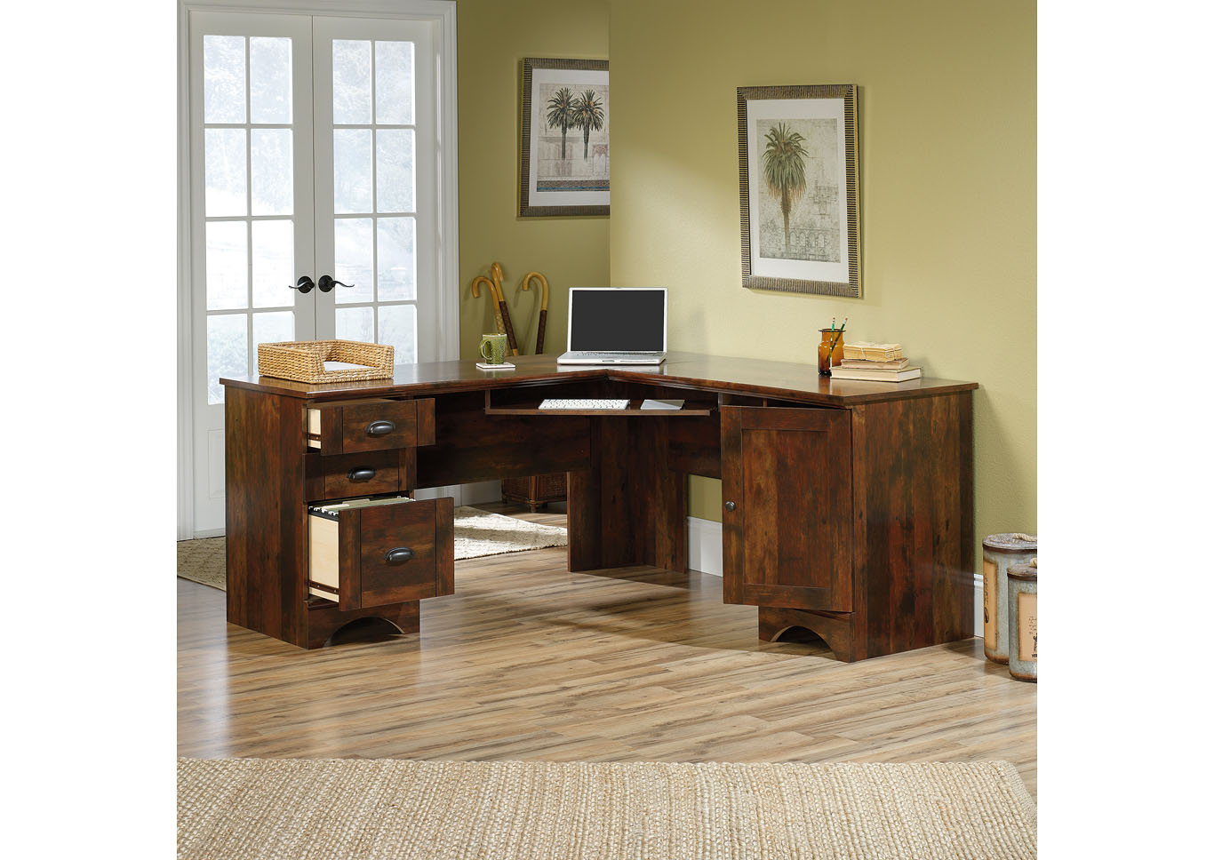 Harbor View Curado Cherry Corner Computer Desk,Sauder